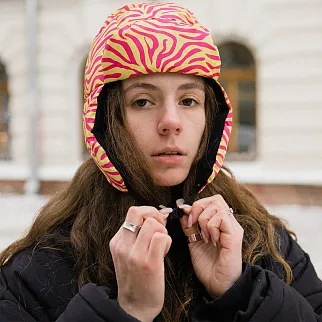 Ушанка Friend Function зебровая розовая