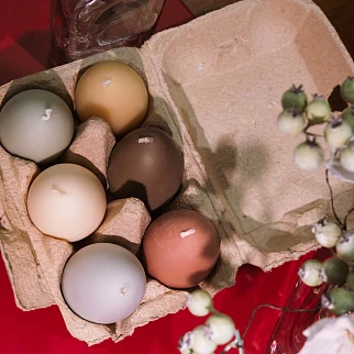 Набор свечей в виде яиц (6 шт)