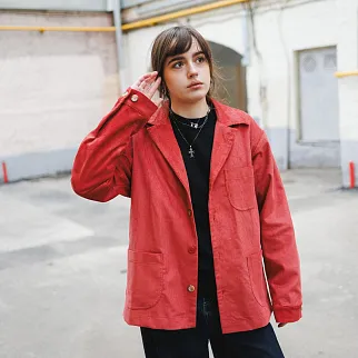 Рубашка вельветовая Friend Function красно-терракотовая