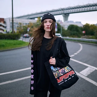 Сумка-тоут Carhartt WIP Canvas Graphic Tote Wiptopia 2 Black