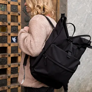 Рюкзак-роллтоп Friend Function черный и большой и с ручками