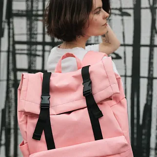 Большой рюкзак-роллтоп Friend Function коралловый