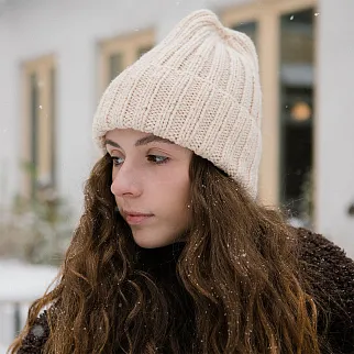 Шапка шерстяная Friend Function Крупной Вязки Кремовая