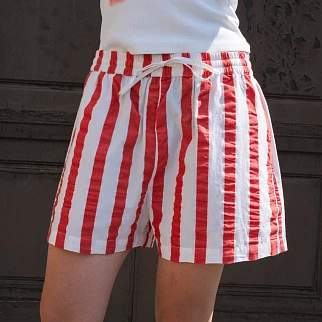 Шорты Thinking Mu Red Maxi Stripes Geranio