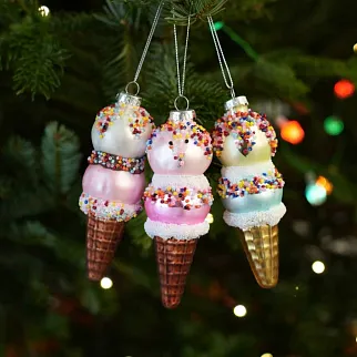 Елочные игрушки Мороженое (3 штуки)