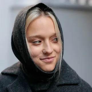 Косынка Friend Function шерстяная и графитовая