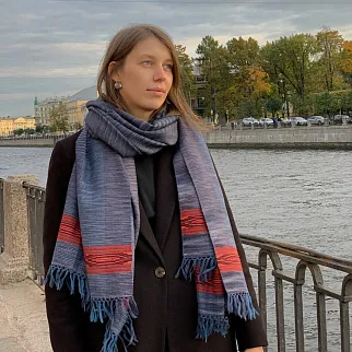 Большой шерстяной шарф Riverside Melange Folk