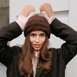 Варежки Friend Function Кофейно-пудровые