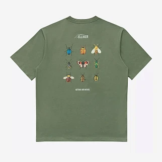 Футболка Elliker Rill Bug Print Short Sleeve зеленая