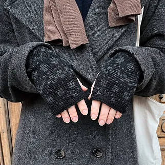 Митенки CHECK YA HEAD шерстяные черный меланж 2331