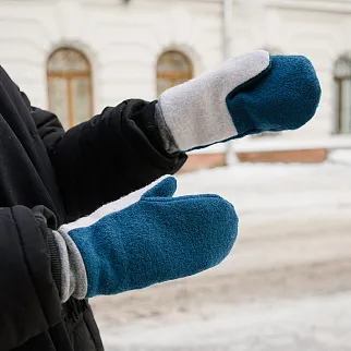 Варежки Friend Function Бирюзово-серые