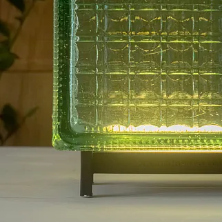 Светильник-стеклоблок зеленый