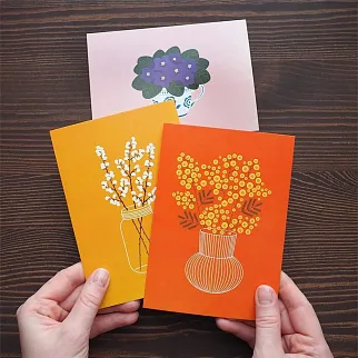 Открытка с объёмной фольгой Inside «Цветы» Верба