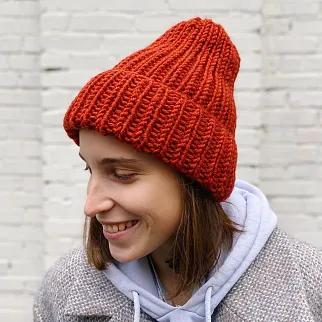 Вязаная шапка KUKA терракотовая