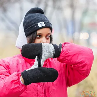 Варежки Friend Function Черно-серые