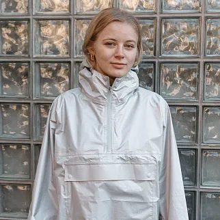 Рипстоп пончо SHU серебристое