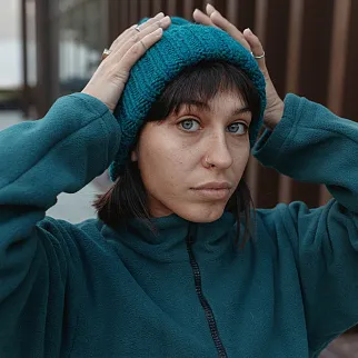 Шапка шерстяная Friend Function Крупной Вязки Изумрудная