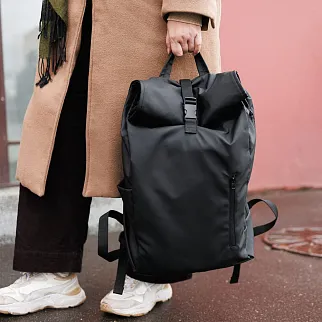 Рюкзак роллтоп Friend Function прорезиненный черный