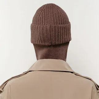 Шапка-балаклава UNU вязаная коричневая