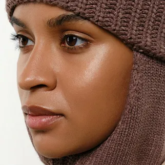 Шапка-балаклава UNU вязаная коричневая