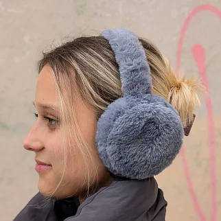 Теплые наушники серые