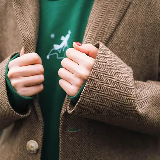 Пальто Friend Function коричневая елочка (100% шерсть)