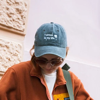 Бейсболка Faded с вышивкой circus is my life зеленая