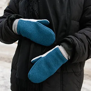 Варежки Friend Function Бирюзово-серые