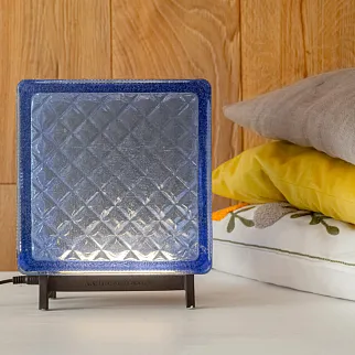 Светильник-стеклоблок синий