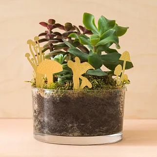 Набор украшений для горшка Another Studio Мини-грибы латунные (4 шт)