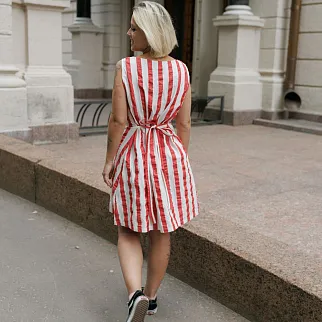 Платье Thinking Mu Red Maxi Stripes Cecile