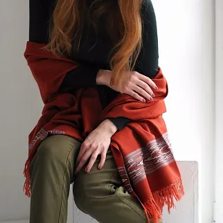 Большой шерстяной шарф Terracota Folk