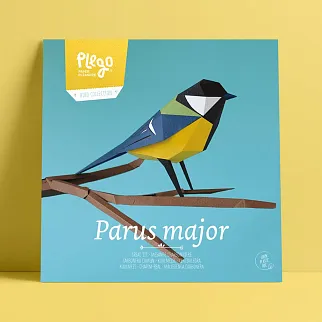 Бумажная модель для сборки Plego Art Parus major (синица)