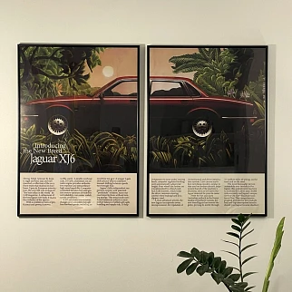 Постер с автомобилем Jaguar XJ6 двойной