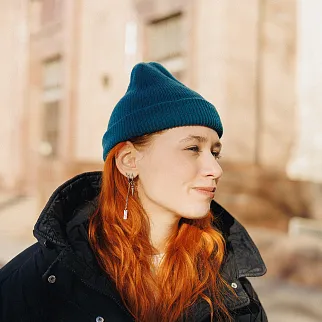 Шапка Kusto Short морская волна с вышивкой