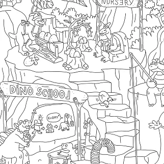 Огромная раскраска OMY Dinos