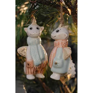 Керамическая ёлочная игрушка Дракоша мальчик