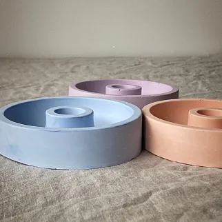 Бетонный подсвечник Unification Love персиковый