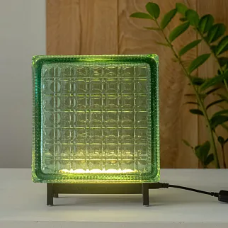 Светильник-стеклоблок зеленый