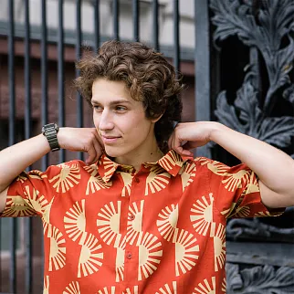 Рубашка Thinking Mu Big migdia Tom Сlay red мужская