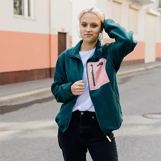 Флиска Friend Function на молнии изумрудная