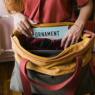 Сумка-тоут Friend Function из канваса зелено-желтая