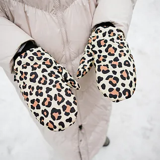 Дутые варежки Friend Function леопардовые