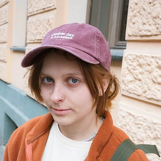 Кепка Friend Function another day in paradise вишневая с серебряной нитью