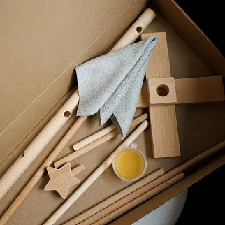 Деревянная новогодняя самосборная елка Friend Function с ароматом хвои