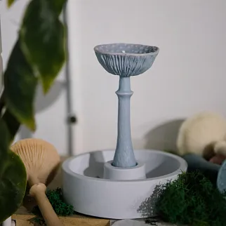 Бетонный подсвечник Unification Love голубой