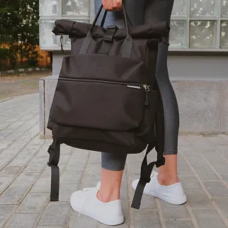 Рюкзак-роллтоп Domashka черная кордура