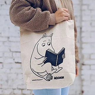Шоппер Муми-тролли Муми-троль с книгой светлый