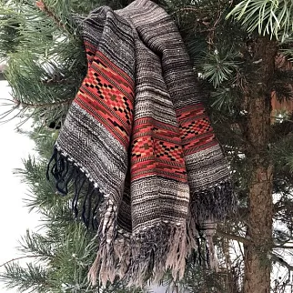 Большой шерстяной шарф Grey Melange Folk