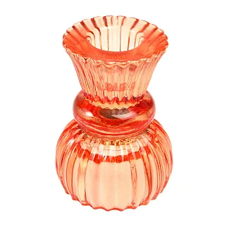 Стеклянный низкий подсвечник REX оранжевый